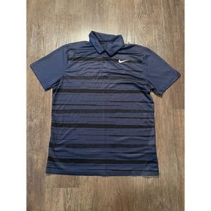 Nike Golf Dri-Fit Polo Shirt Mens Size M Navy-Black Standard Fit Short Sleeve